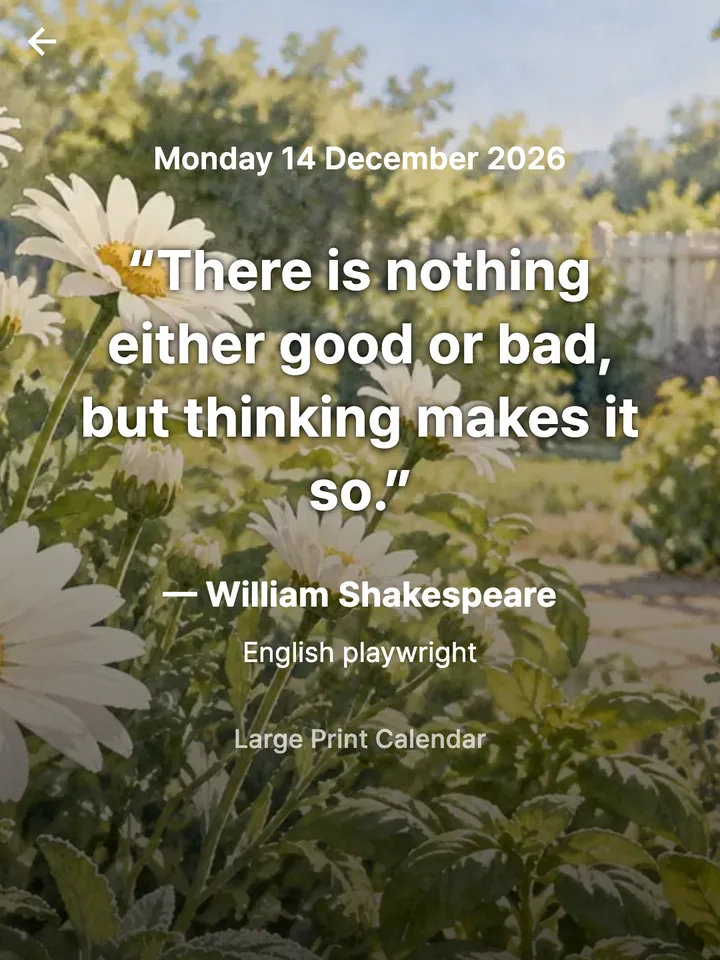 Today’s quote over a summer garden