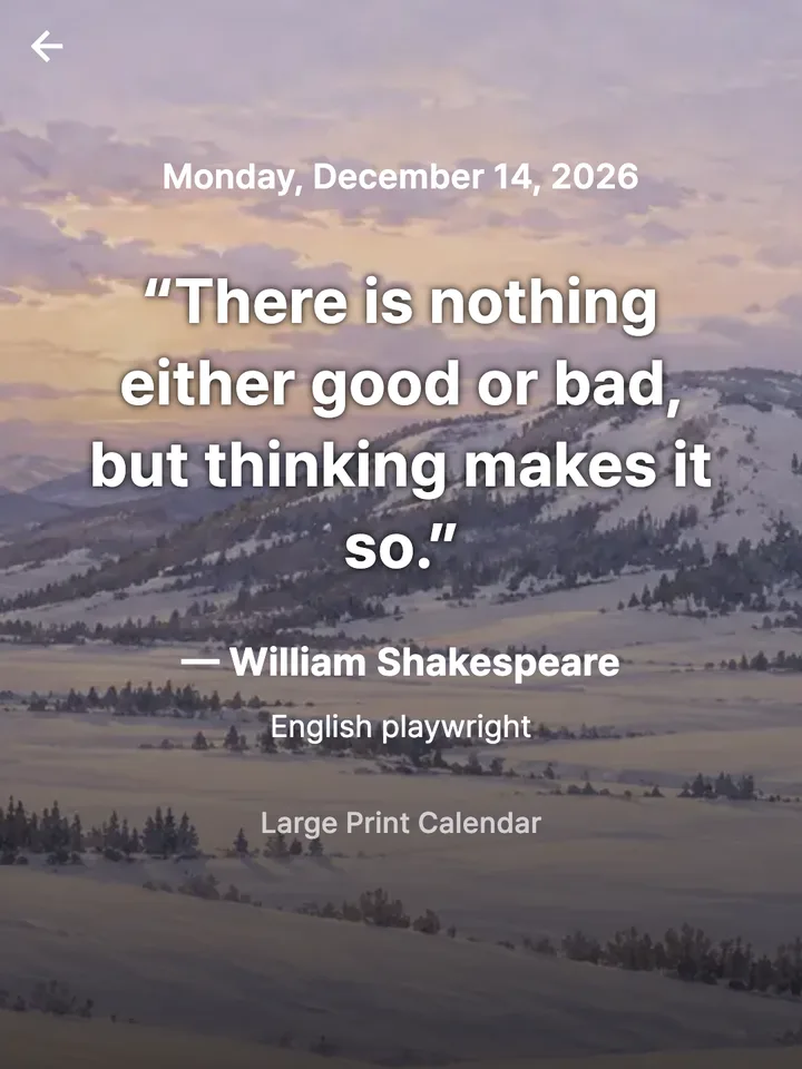 Today’s quote over a winter landscape