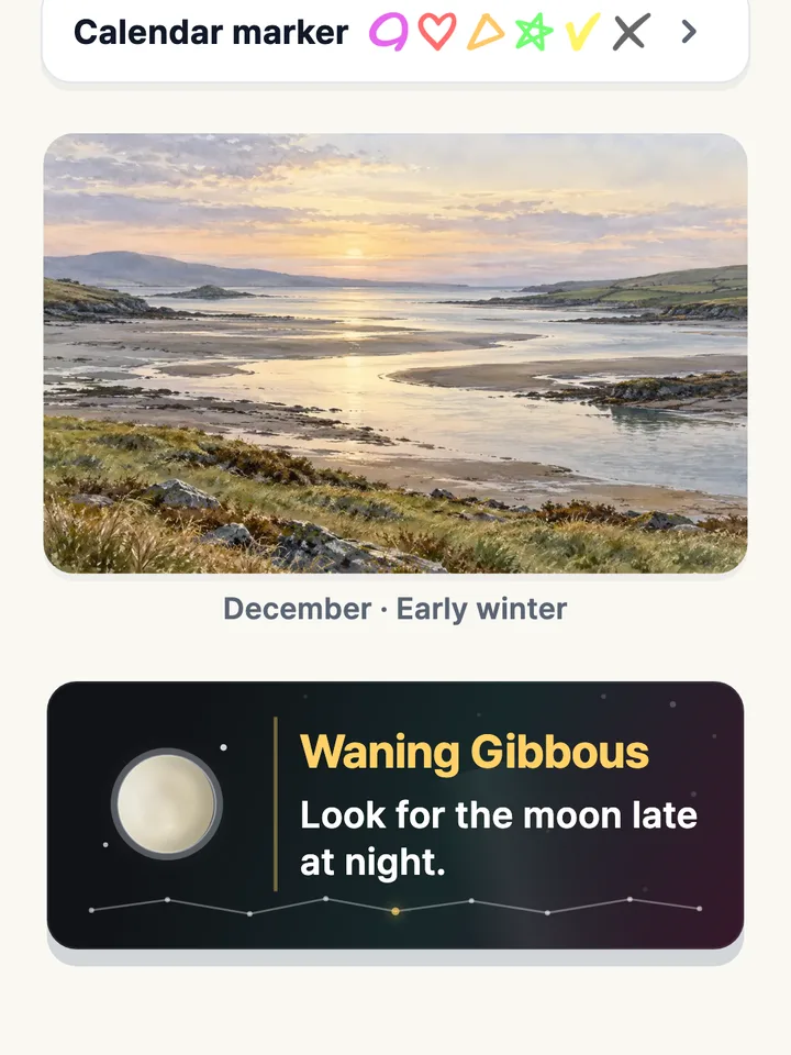 A seasonal picture for December and the moon tonight