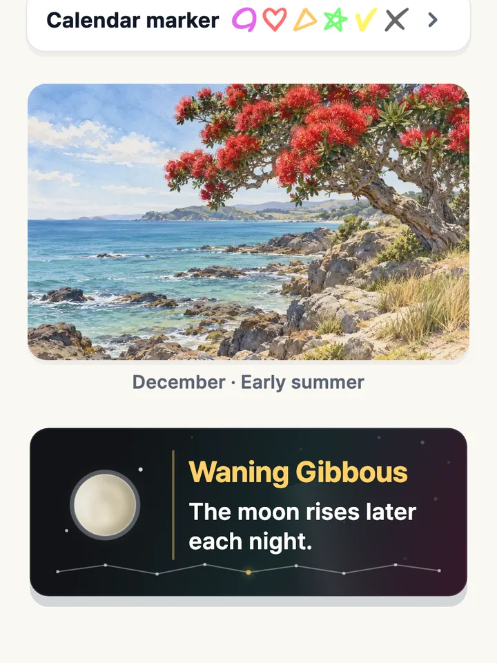 A seasonal picture for December and the moon tonight